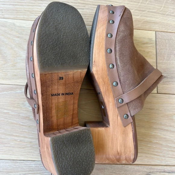 Free People Brown Suede clogs size 8.5 - Picture 8 of 11